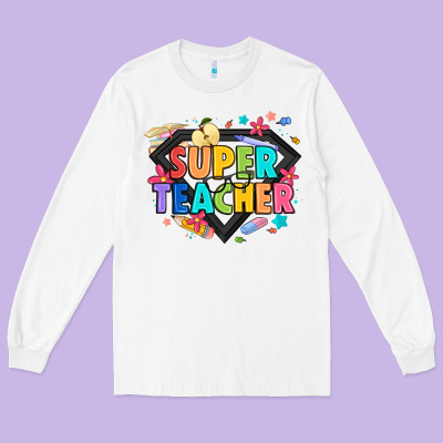 Super Teacher Long Sleeve Tee Designed By Artiststas