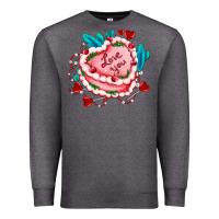 Charcoal Heather valentines day cakes olivia creates design Premium Sweatshirt - OliviaCreatesArt