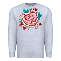 Heather Grey valentines day cakes olivia creates design Premium Sweatshirt - OliviaCreatesArt