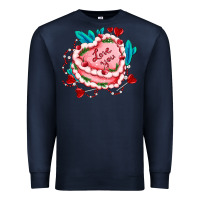 Navy valentines day cakes olivia creates design Premium Sweatshirt - OliviaCreatesArt
