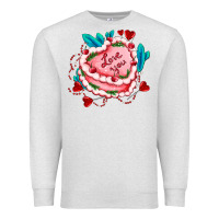Oatmeal Heather valentines day cakes olivia creates design Premium Sweatshirt - OliviaCreatesArt