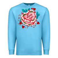 Ocean Blue valentines day cakes olivia creates design Premium Sweatshirt - OliviaCreatesArt