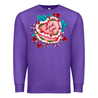 Purple valentines day cakes olivia creates design Premium Sweatshirt - OliviaCreatesArt