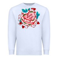 White valentines day cakes olivia creates design Premium Sweatshirt - OliviaCreatesArt