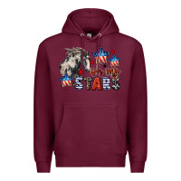 Burgundy Oh my stars horse 4th of july Premium Hoodie - CowGirlArtShop