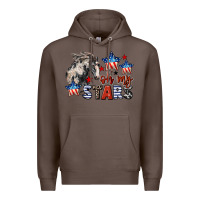 Coffee Oh my stars horse 4th of july Premium Hoodie - CowGirlArtShop