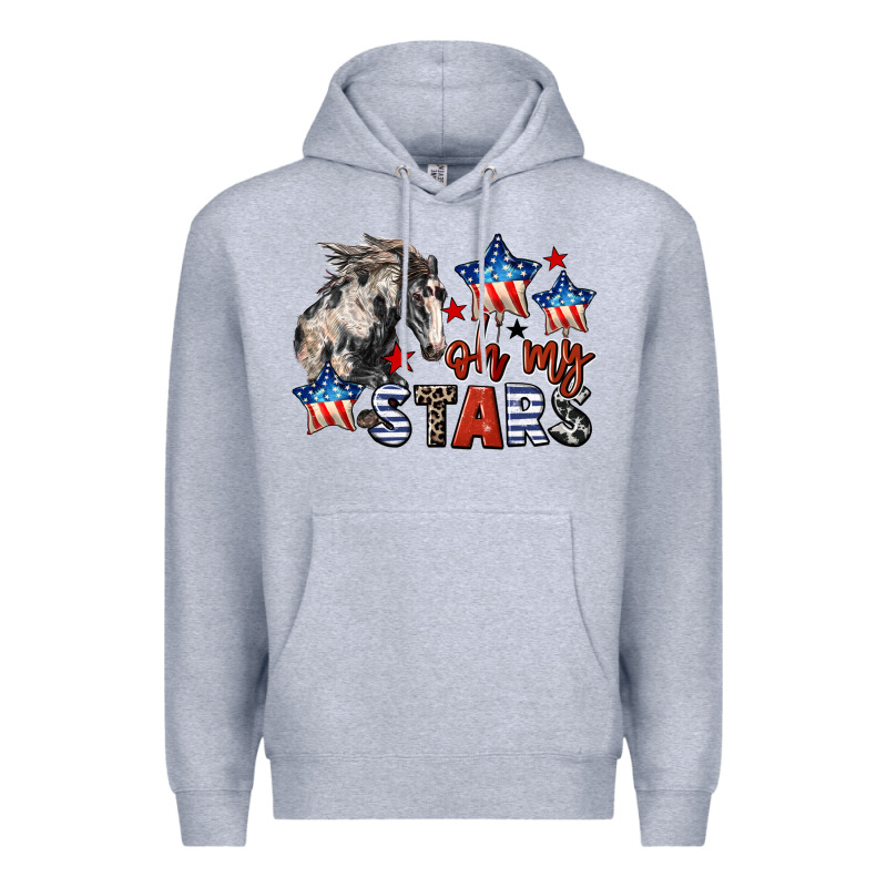Oh My Stars Horse 4th Of July Premium Hoodie by CowGirlArtShop | Teevron