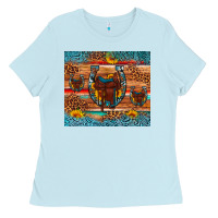 Baby Blue saddle horseshoe leopard sunflower Ladies Tee - Artiststas