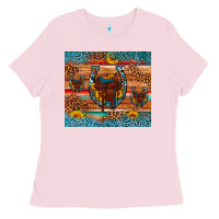 Bubblegum Pink saddle horseshoe leopard sunflower Ladies Tee - Artiststas