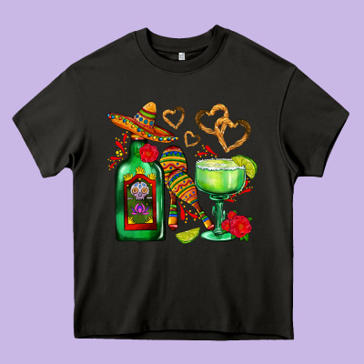 Mexican Tequila Margarita And Maracas Heavy Core Tee Designed By Adodesignshop
