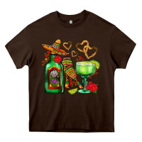 Chocolate Brown mexican tequila margarita and maracas Heavy Core Tee - AdoDesignShop
