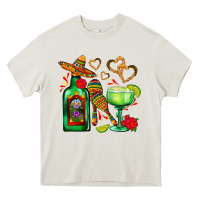 Cream mexican tequila margarita and maracas Heavy Core Tee - AdoDesignShop