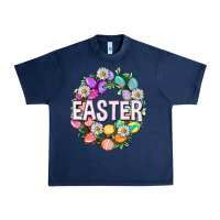 Navy Easter with eggs and daisy Urban Heavy Tee - NancyCooperArtShop