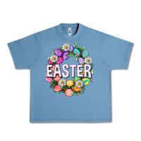 Pebble Blue Easter with eggs and daisy Urban Heavy Tee - NancyCooperArtShop