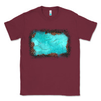 Burgundy gemstone turquoise leopard background Classic Tee - JahusDesignShop