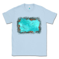 Dusty Blue gemstone turquoise leopard background Classic Tee - JahusDesignShop