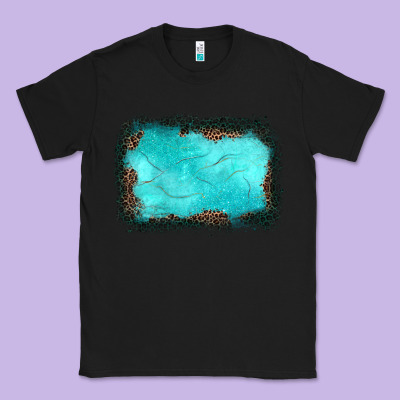 Gemstone Turquoise Leopard Background Classic Tee Designed By Jahusdesignshop