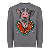 Storm baby pig with leopard heart Heavyweight Sweatshirt - BarkalooDesign