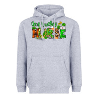 Heather Grey St. Patrick's One lucky Nurse Heavyweight Hoodie - OliviaCreatesArt