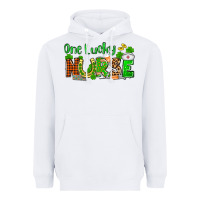 White St. Patrick's One lucky Nurse Heavyweight Hoodie - OliviaCreatesArt