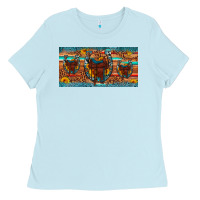 Baby Blue saddle horseshoe  sunflower leopard license plate Ladies Tee - Artiststas