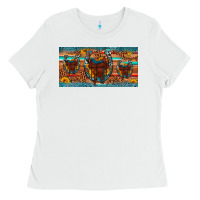 White saddle horseshoe  sunflower leopard license plate Ladies Tee - Artiststas