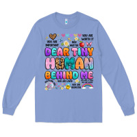 Colony Blue dear tiny human behind me Long Sleeve Tee - Artiststas