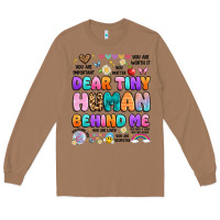 Toasted Coconut dear tiny human behind me Long Sleeve Tee - Artiststas