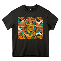 Asphalt sunflower gemstone leopard cowhide horseshoe Heavy Core Tee - Artiststas