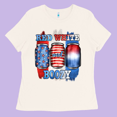 Red White And Boozy Ladies Tee Designed By Jahusdesignshop