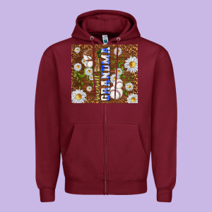 Baseball Grandma Zipper Hoodie Designed By Tumblerdesignbyshophia