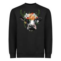 Black holstein cow head Heavyweight Sweatshirt - BarkalooDesign