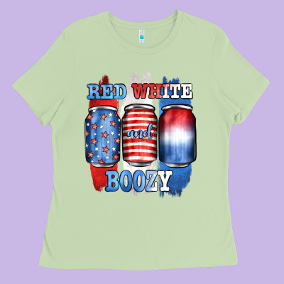 Red White And Boozy Ladies Tee Designed By Jahusdesignshop