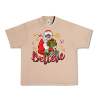 Burro believe black santa christmas Urban Heavy Tee - MaliasSmallBusiness