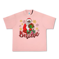 Salmon believe black santa christmas Urban Heavy Tee - MaliasSmallBusiness