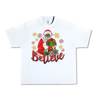 White believe black santa christmas Urban Heavy Tee - MaliasSmallBusiness