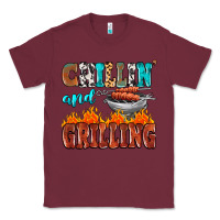 Burgundy chillin and grilling Classic Tee - MaliasSmallBusiness