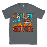 Charcoal Heather chillin and grilling Classic Tee - MaliasSmallBusiness