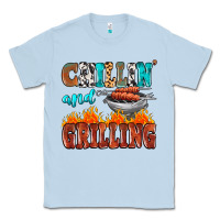 Dusty Blue chillin and grilling Classic Tee - MaliasSmallBusiness