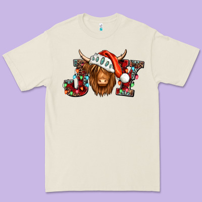 Joy Christmas Shaggy Cow Premium Tee Designed By Jasminsmagicworld