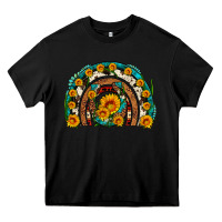 Black sunflower gemstone leopard cowhide horseshoe rainbow Heavy Core Tee - Artiststas