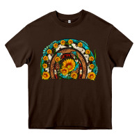 Chocolate Brown sunflower gemstone leopard cowhide horseshoe rainbow Heavy Core Tee - Artiststas