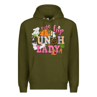 Army Green One hip Lunch Lady Easter Day Premium Hoodie - CowGirlArtShop