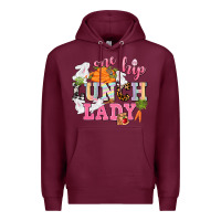 Burgundy One hip Lunch Lady Easter Day Premium Hoodie - CowGirlArtShop