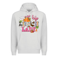 Dove Grey One hip Lunch Lady Easter Day Premium Hoodie - CowGirlArtShop