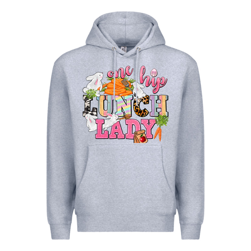 One Hip Lunch Lady Easter Day Premium Hoodie by CowGirlArtShop | Teevron