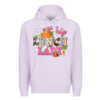 Lilac One hip Lunch Lady Easter Day Premium Hoodie - CowGirlArtShop