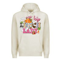 Oatmeal Heather One hip Lunch Lady Easter Day Premium Hoodie - CowGirlArtShop