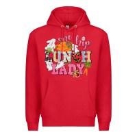 Red One hip Lunch Lady Easter Day Premium Hoodie - CowGirlArtShop