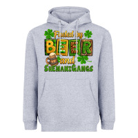Heather Grey St. Patrick's Fueled by beer and shenanigangs Heavyweight Hoodie - OliviaCreatesArt